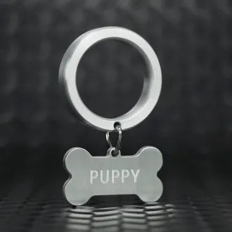 cock ring durable texture-Dog Ballz Style Cockring with Bone Shape Dog Tag in Aluminum