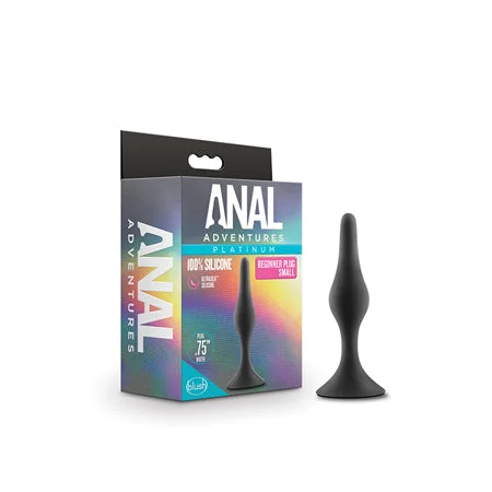 anal toys for kinky pleasure-Blush Anal Adventures Platinum Silicone Beginner Plug Small Black