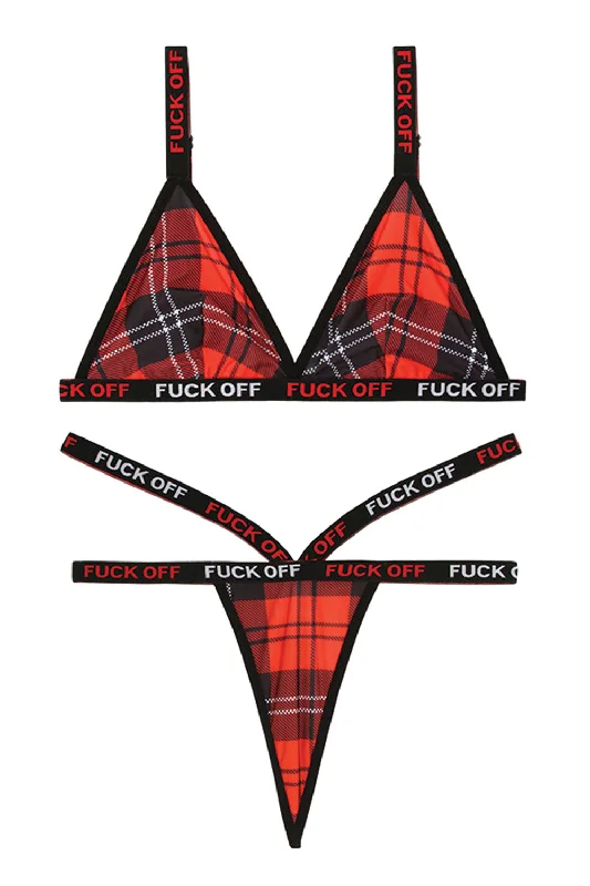 racy red thong-Fuck Off Bralette & Thong Set - M/l