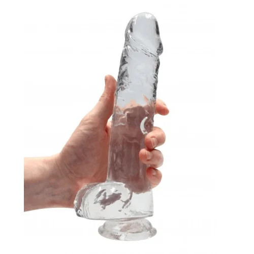 penis-exercise-frequency-guide-RealRock - Large Realistic 9inch Clear Dildo With Balls