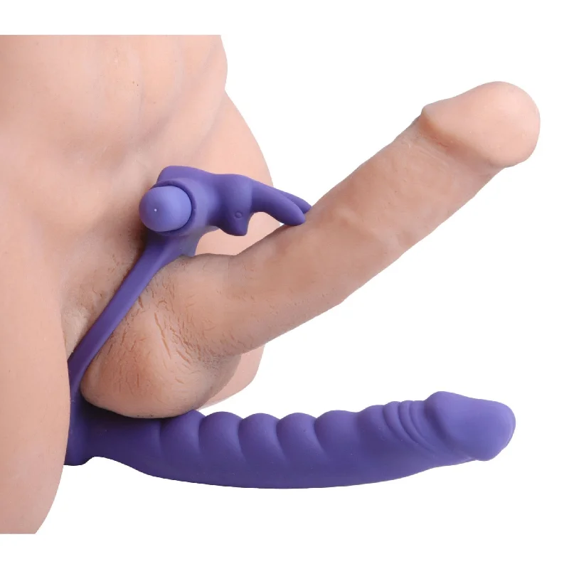 cock ring couple comfort-Double Delight Dual Penetration Vibrating Rabbit Cock Ring