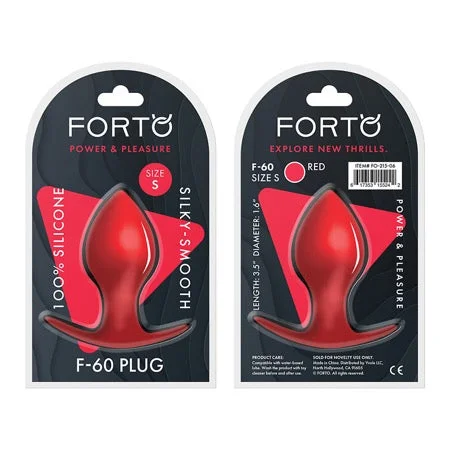 anal toys with long base-Forto F-60 Spade Silicone Anal Plug Small Red