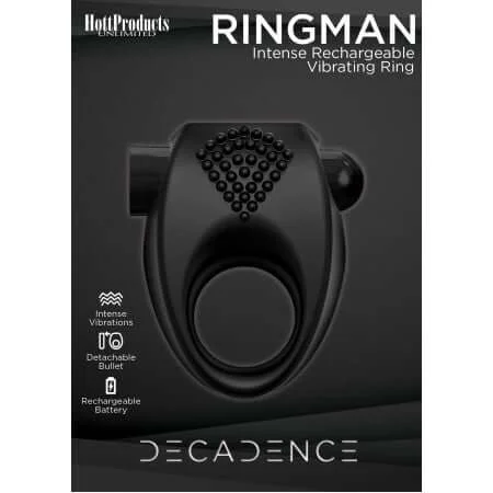 cock ring custom style-Decadence Ringman Vibrating Cock Ring Black