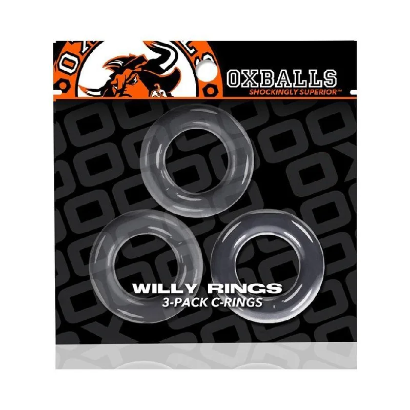 anal toys with flexible base-OxBalls Willy Rings 3 Pack Cock Rings - Clear